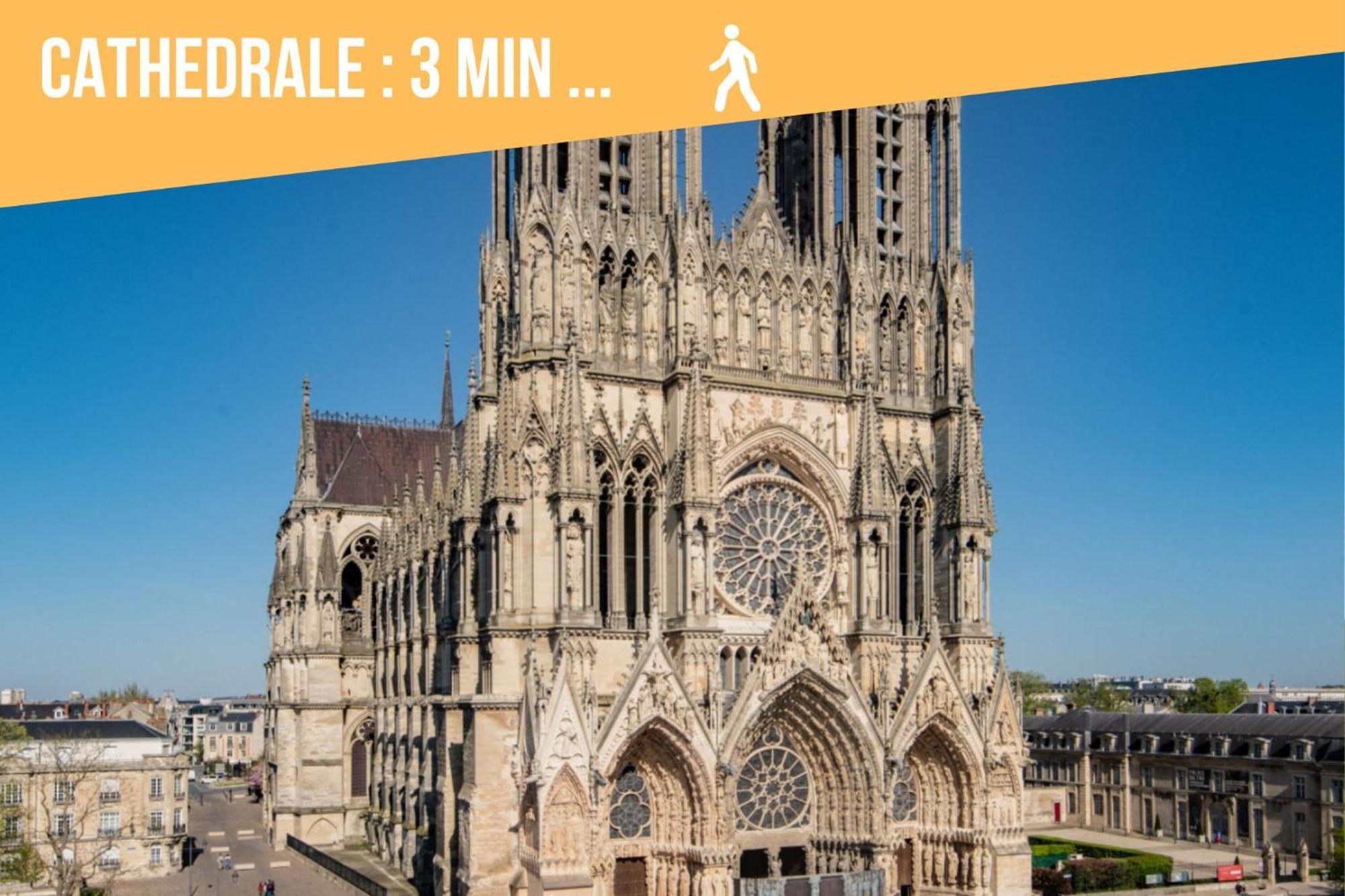So Guest- Pepite De Charme Proche Cathedrale, Climatisation Parking Apartment Reims Luaran gambar